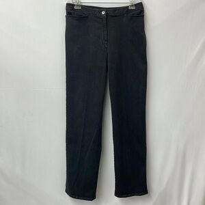 Jones New York Country stretch denim jeans in black , straight leg, size 12